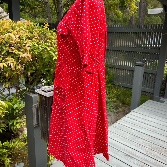 Red & White Polka♥️ Dot Vtg. Cotton Dress by Mary Mary - Picture 6 of 6